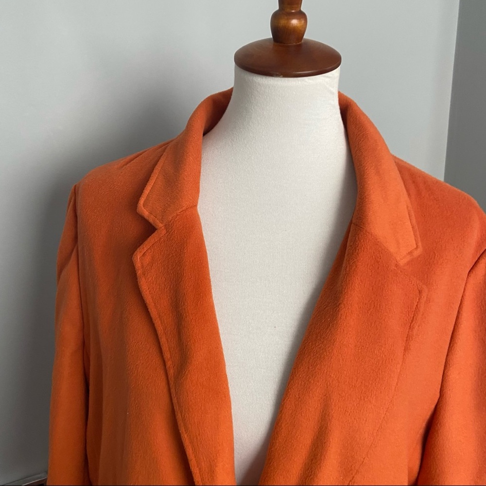 Chico’s Orange Open Front Collared Jacket Size 3 - image 3